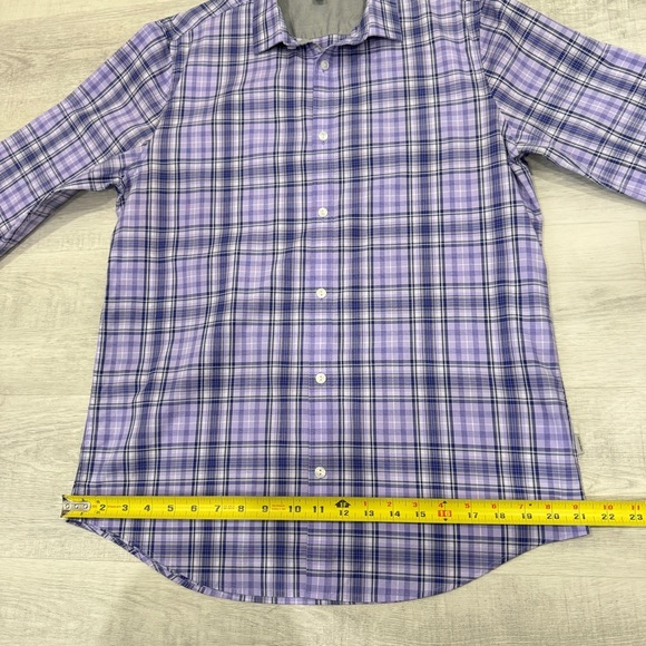 Calvin Klein Men's Purple Checkered Shirt Size M 100% Cotton - Picture 9 of 15
